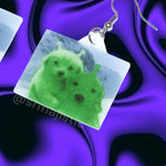 Alien Gleep Glorp Jotchua Hugging Dog Funny Handmade Earrings!