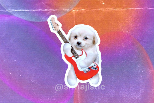 Guitar Jotchua Puppy Dog Meme Bumper Sticker