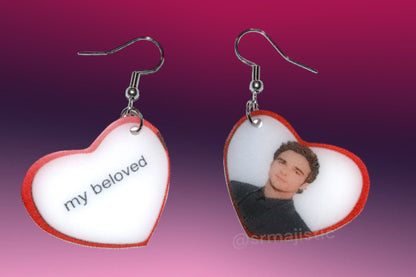 My Beloved Character Locket Hearts 2D detailed Handmade Earrings!