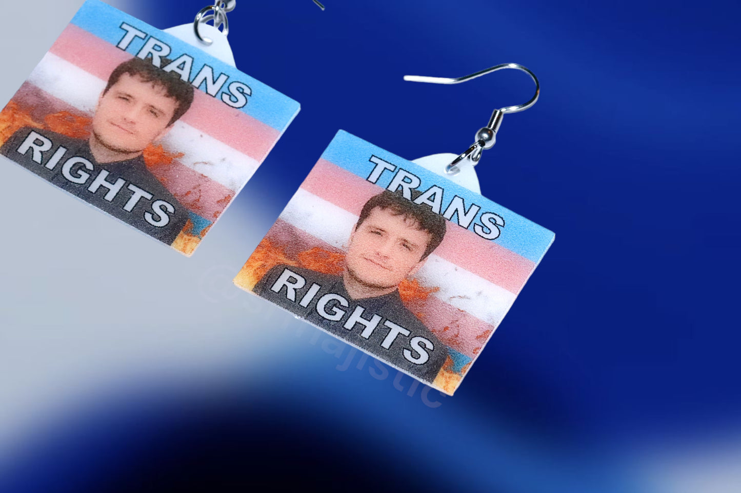 Josh Hutcherson Collection of Flaming Pride Flags Handmade Earrings!