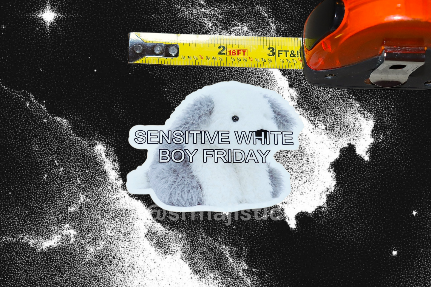 Sensitive White Boy Friday Dog Meme Bumper Sticker