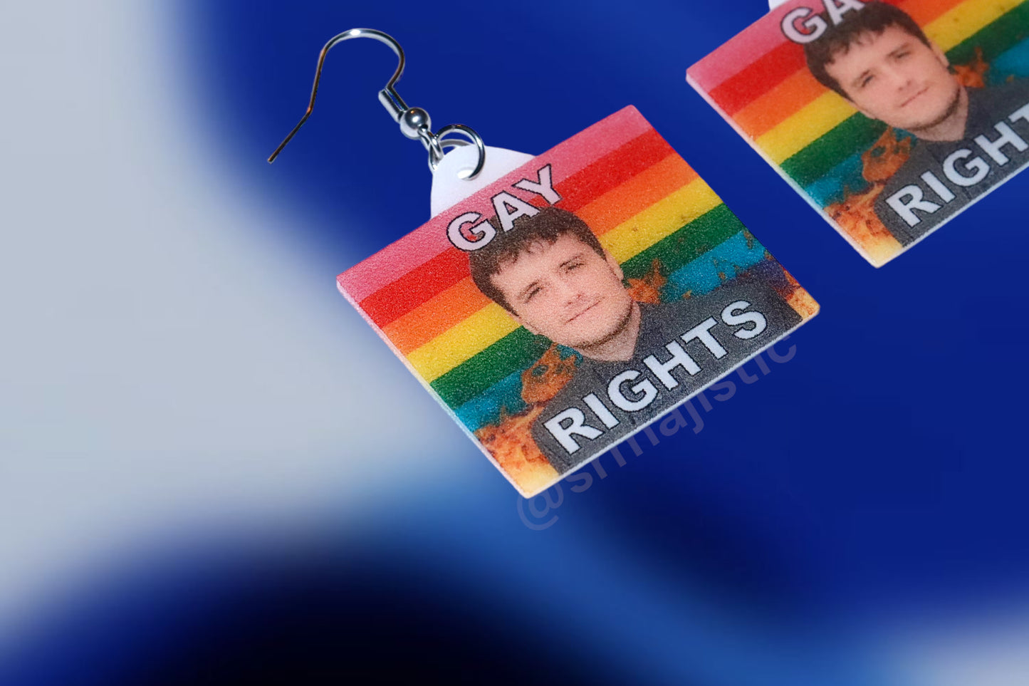 Josh Hutcherson Collection of Flaming Pride Flags Handmade Earrings!