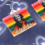 Jigsaw / Billy the Puppet Saw Character Collection of Flaming Pride Flags Handmade Earrings!
