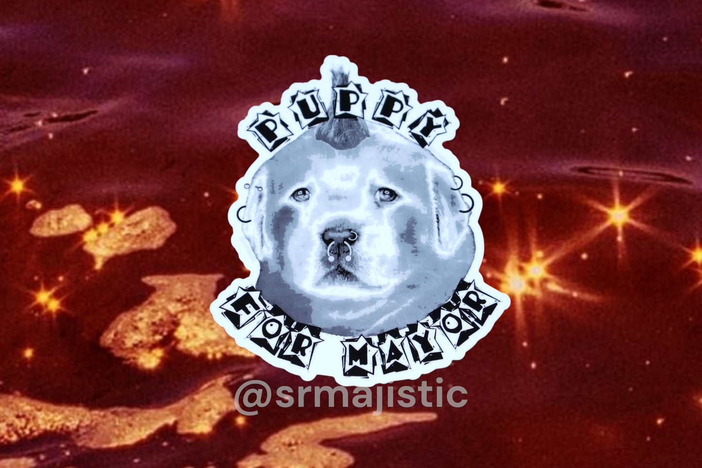 Puppy for Mayor Punk Rock Puppy Dog Bumper Sticker