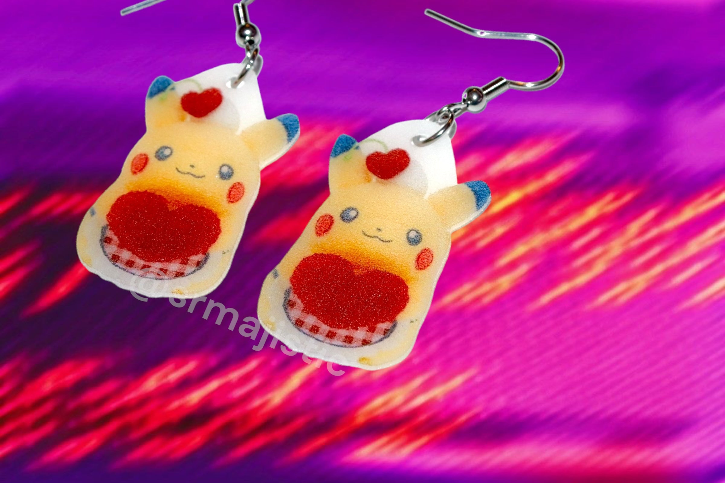 Pokémon Center Valentines Day Pikachu Plush 2D Pokémon Character Handmade Earrings!