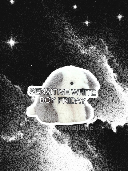 Sensitive White Boy Friday Dog Meme Bumper Sticker