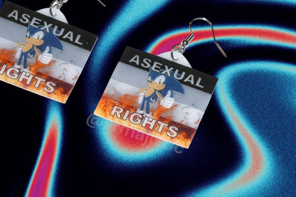 Sonic the Hedgehog Flaming Pride Flag Handmade Earrings!
