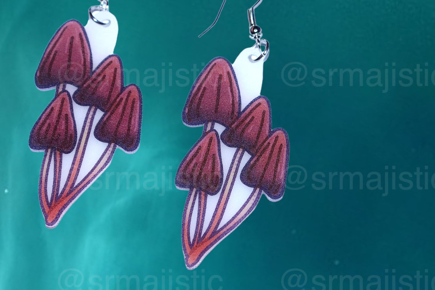 (READY TO SHIP) Cute Little Mushroom Handmade Earrings (collaboration with @saltnox)