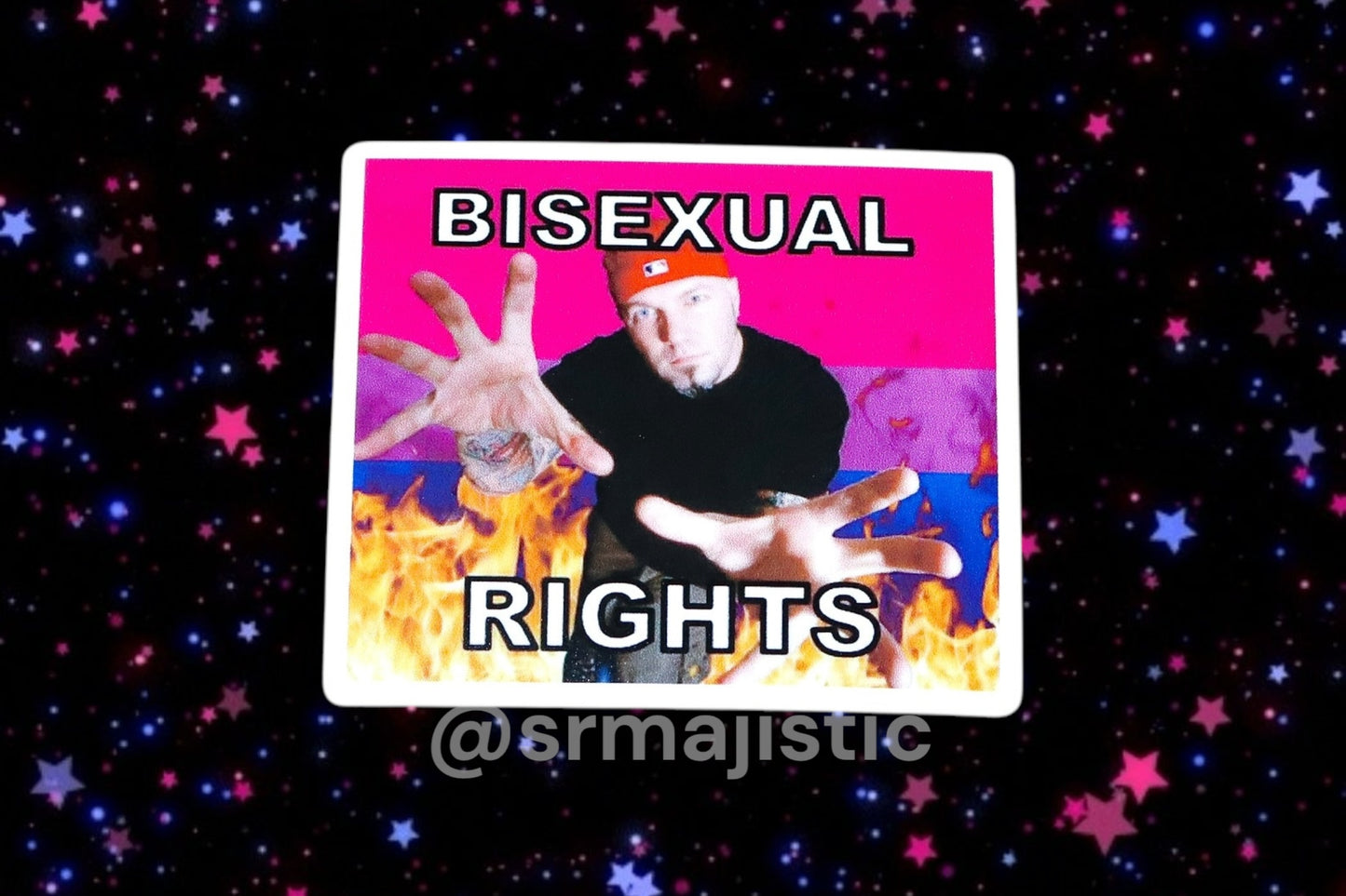 Fred Durst Limp Bizkit Flaming Pride Flag Bumper Stickers