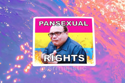 Danny DeVito Flaming Pride Flag Bumper Stickers