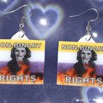 Jigsaw / Billy the Puppet Saw Character Collection of Flaming Pride Flags Handmade Earrings!