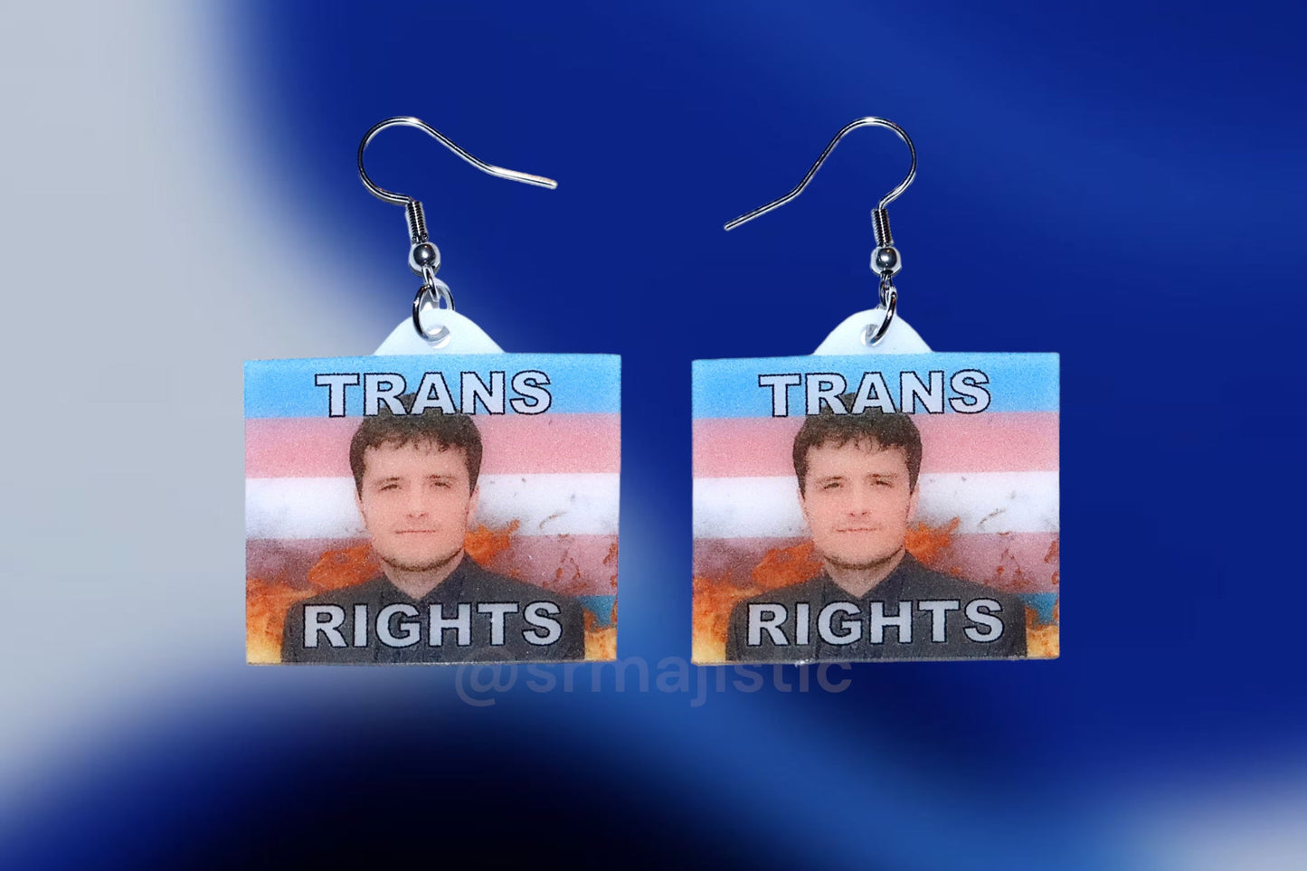 (READY TO SHIP) Josh Hutcherson Collection of Flaming Pride Flags Handmade Earrings!