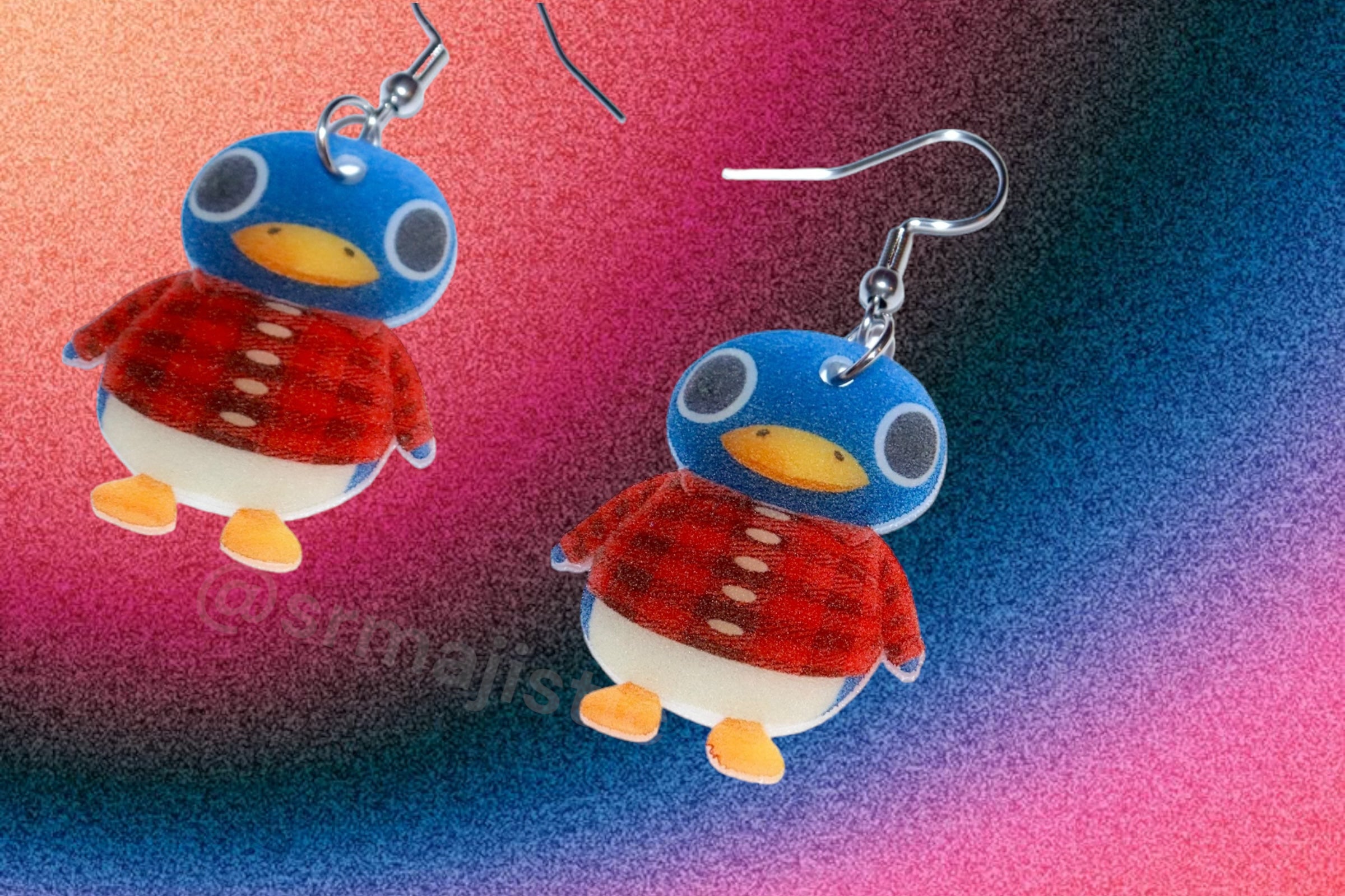 Roald the Penguin Animal Crossing Character Cute Handmade Earrings!