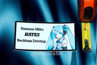Hatsune Miku HATES Driver Negligence Meme Bumper Stickers