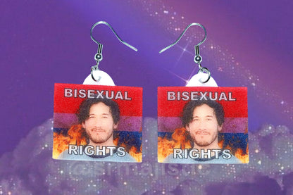 Markiplier Flaming Pride Flag Handmade Earrings!