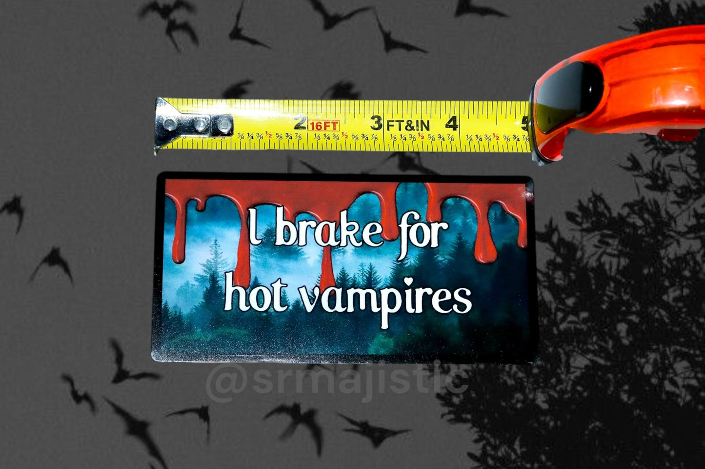I Brake for Hot Vampires Bumper Sticker