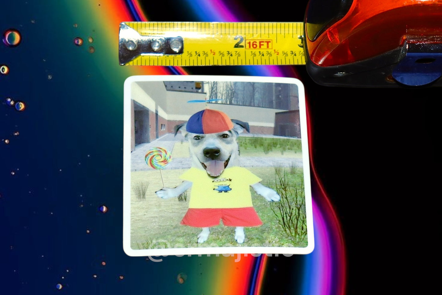 Propeller Hat and Lollipop Puppy Dog Meme Bumper Sticker