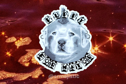 Puppy for Mayor Punk Rock Puppy Dog Bumper Sticker