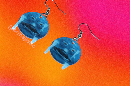 ‘Not everybody has an Iphone’ Ice Face Botched Cursed Emoji Meme Handmade Earrings!
