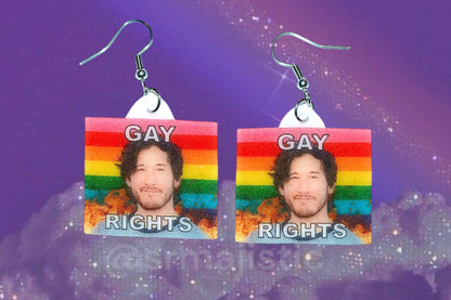 Markiplier Flaming Pride Flag Handmade Earrings!