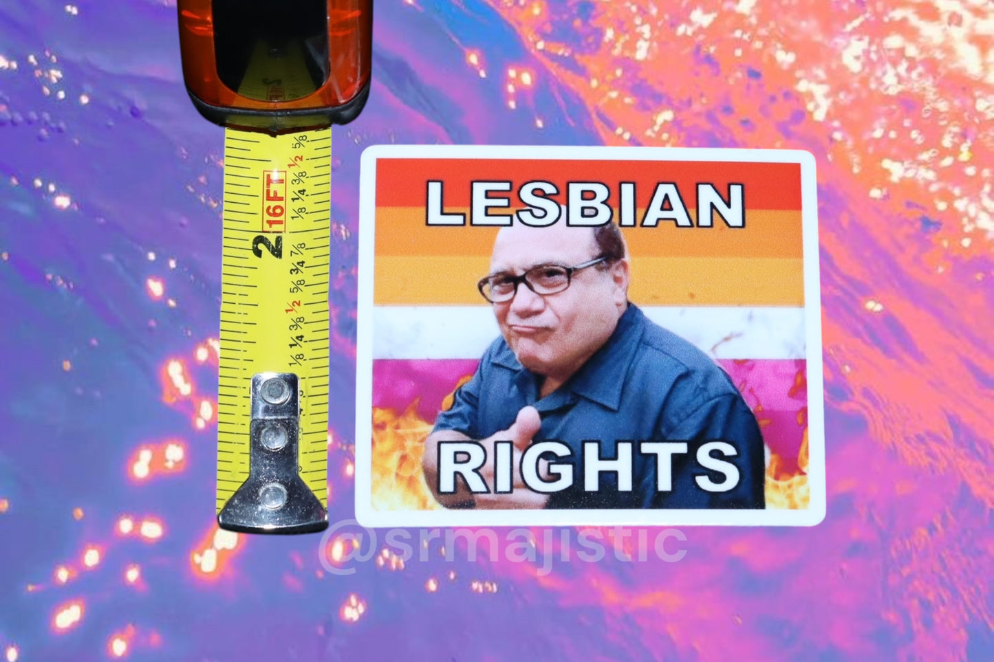 Danny DeVito Flaming Pride Flag Bumper Stickers