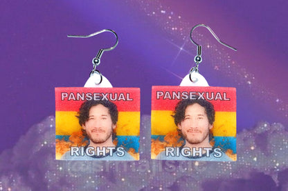 Markiplier Flaming Pride Flag Handmade Earrings!