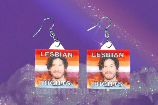 Markiplier Flaming Pride Flag Handmade Earrings!