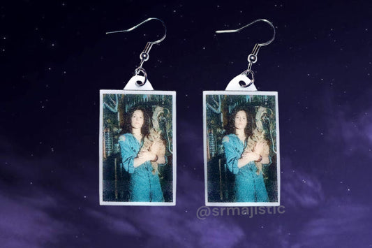 Ripley Holding Jonesy Alien Movie Promo Photo Handmade Earrings!