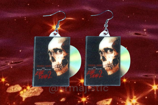 Evil Dead 2 (1987) DVD 2D detailed Handmade Earrings!