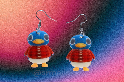 Roald the Penguin Animal Crossing Character Cute Handmade Earrings!