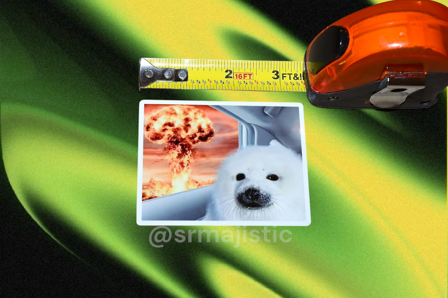 Seal Driving by Explosion Meme Bumper Sticker