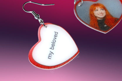 My Beloved Character Locket Hearts 2D detailed Handmade Earrings!