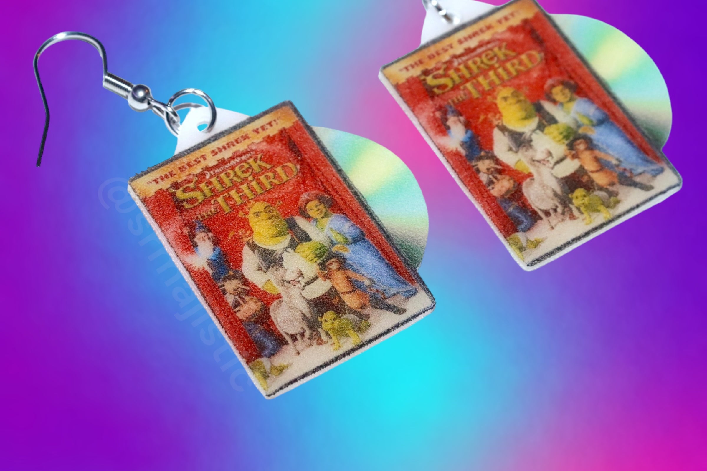 Shrek the Third (2007) DVD 2D detailed Handmade Earrings!