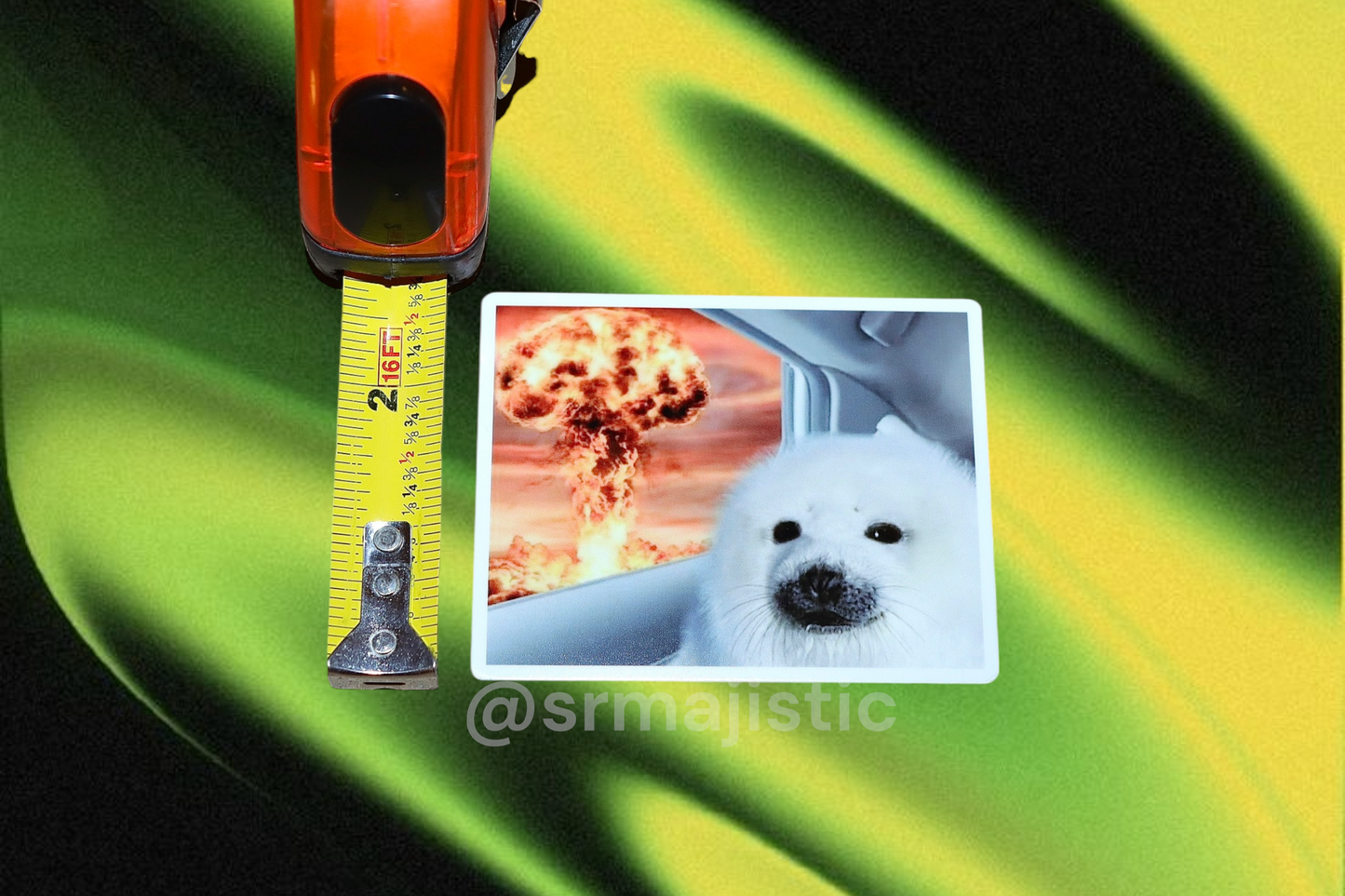 Seal Driving by Explosion Meme Bumper Sticker