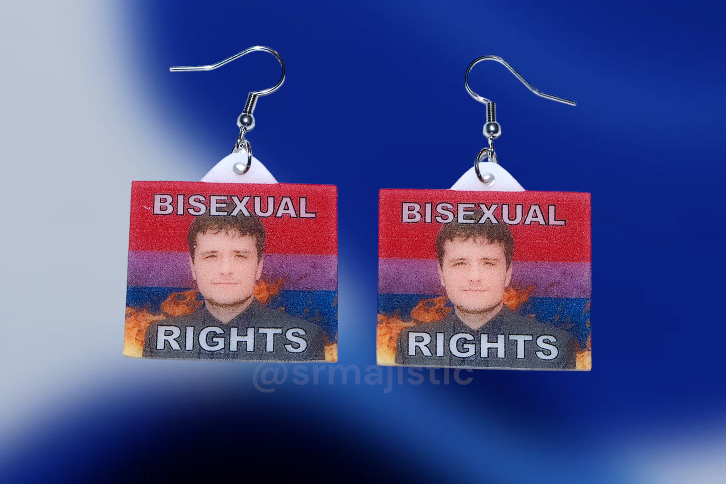 Josh Hutcherson Collection of Flaming Pride Flags Handmade Earrings!