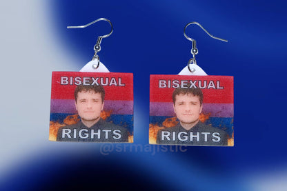 Josh Hutcherson Collection of Flaming Pride Flags Handmade Earrings!