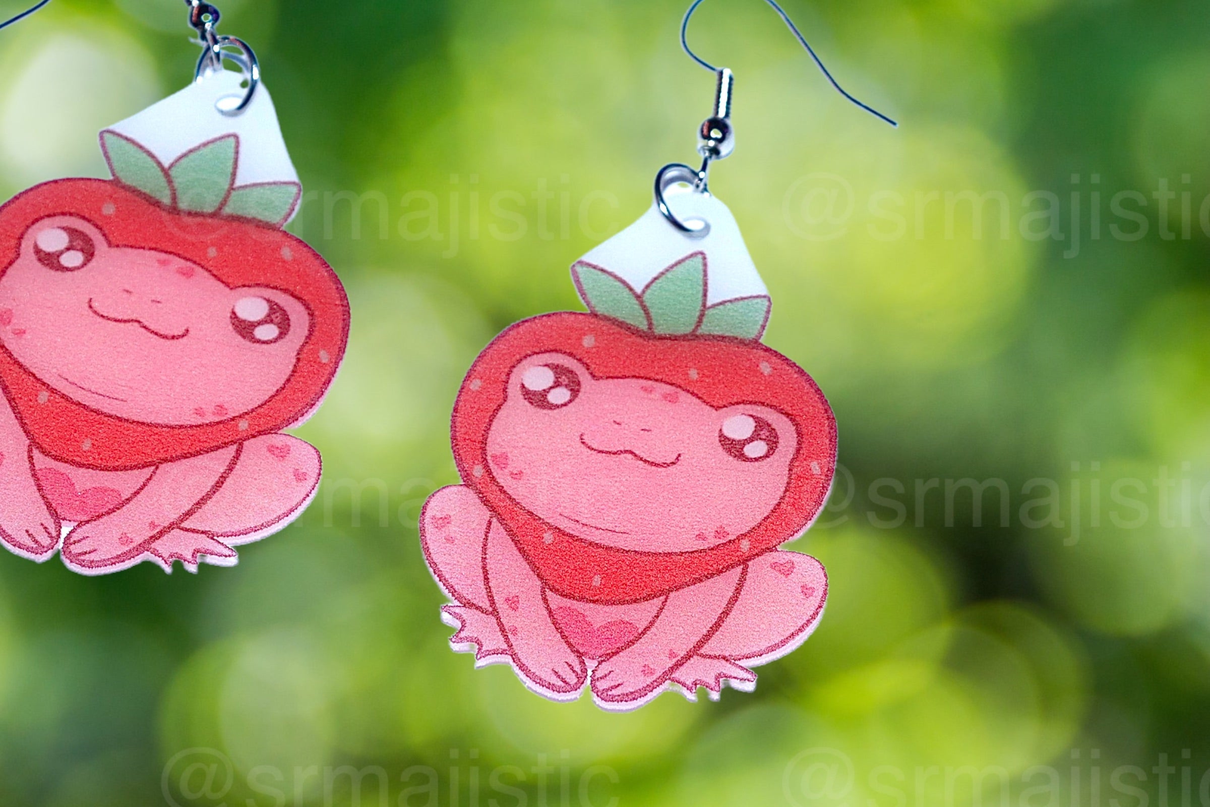 (READY TO SHIP) Sweet Strawberry Animal Handmade Earrings (collaboration with @saltnox)