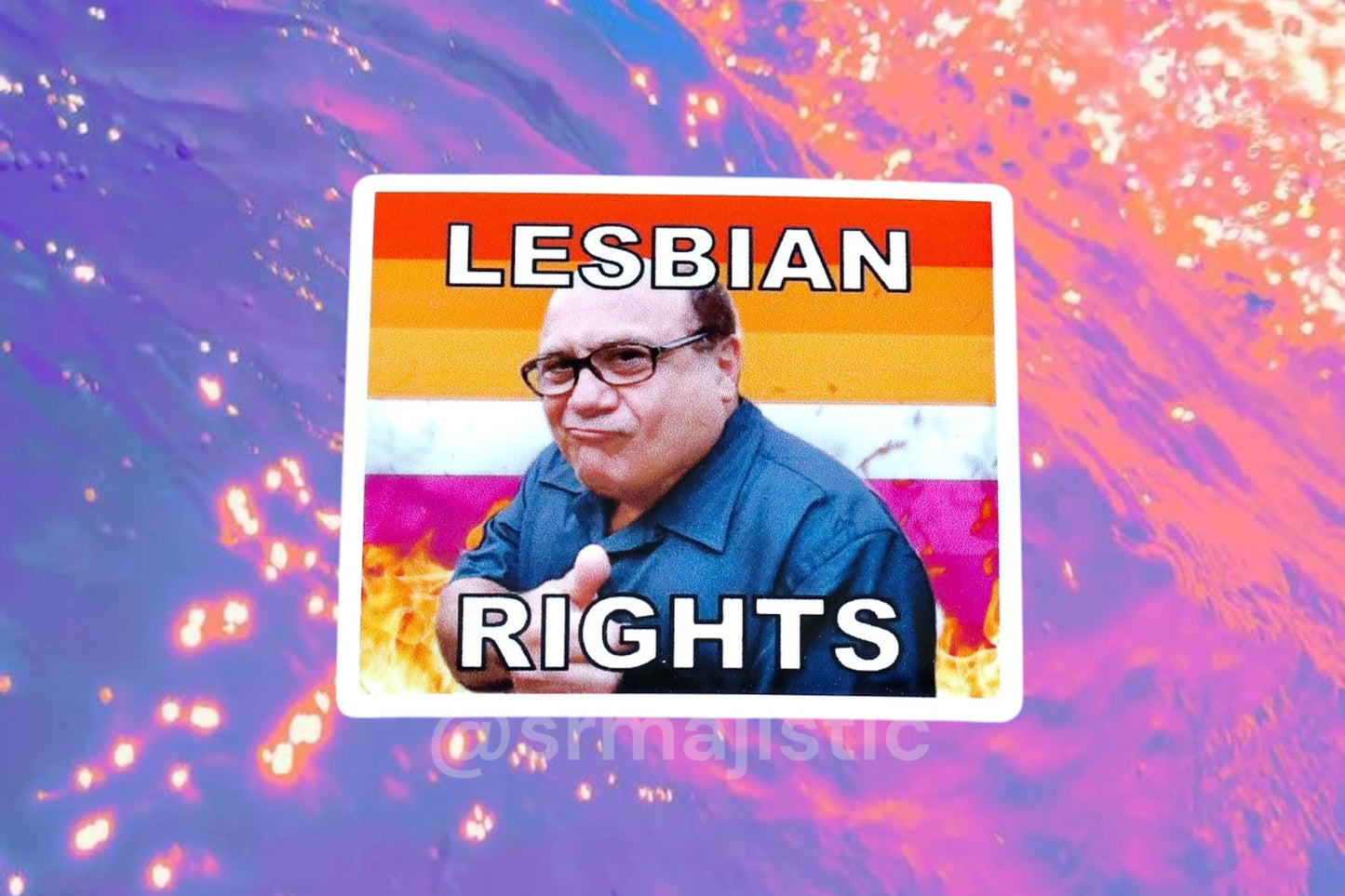 Danny DeVito Flaming Pride Flag Bumper Stickers