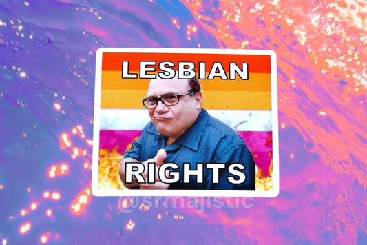 Danny DeVito Flaming Pride Flag Bumper Stickers