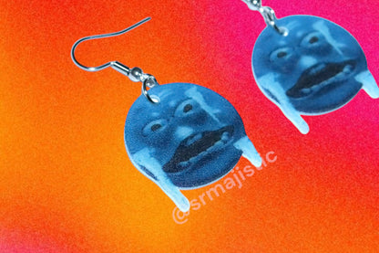 ‘Not everybody has an Iphone’ Ice Face Botched Cursed Emoji Meme Handmade Earrings!