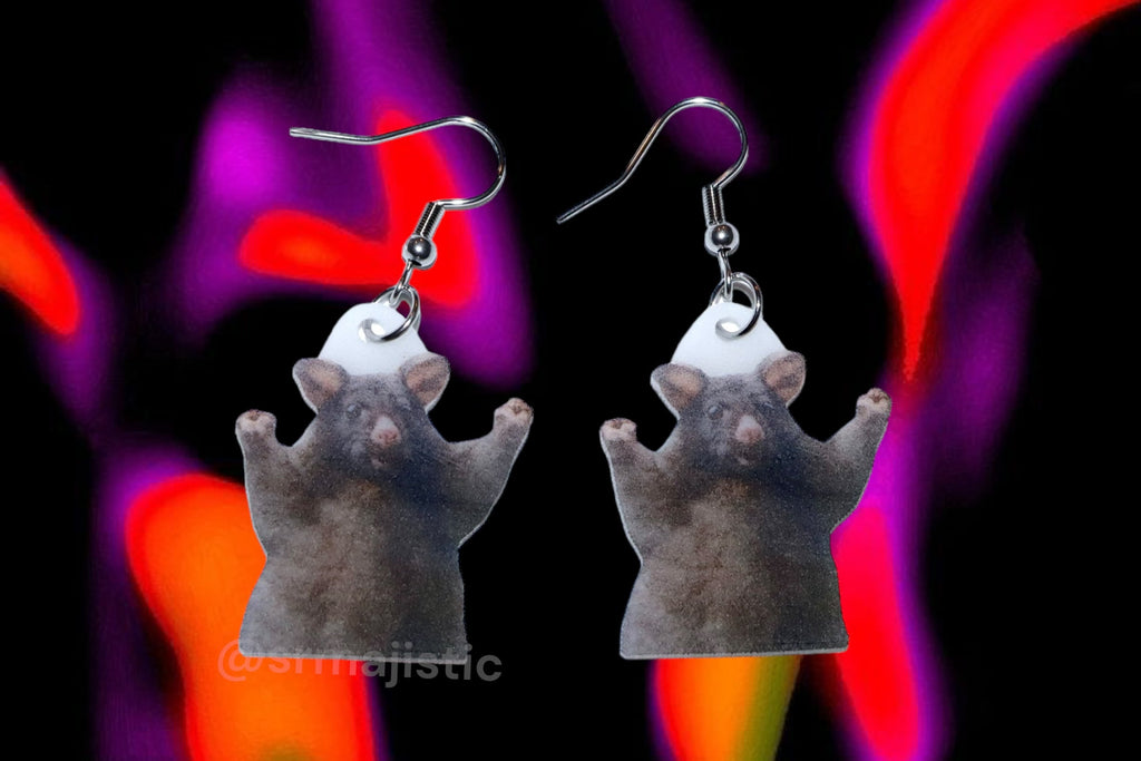 (READY TO SHIP) Jeremy the Happy Little Rodent Guy Handmade Earrings!
