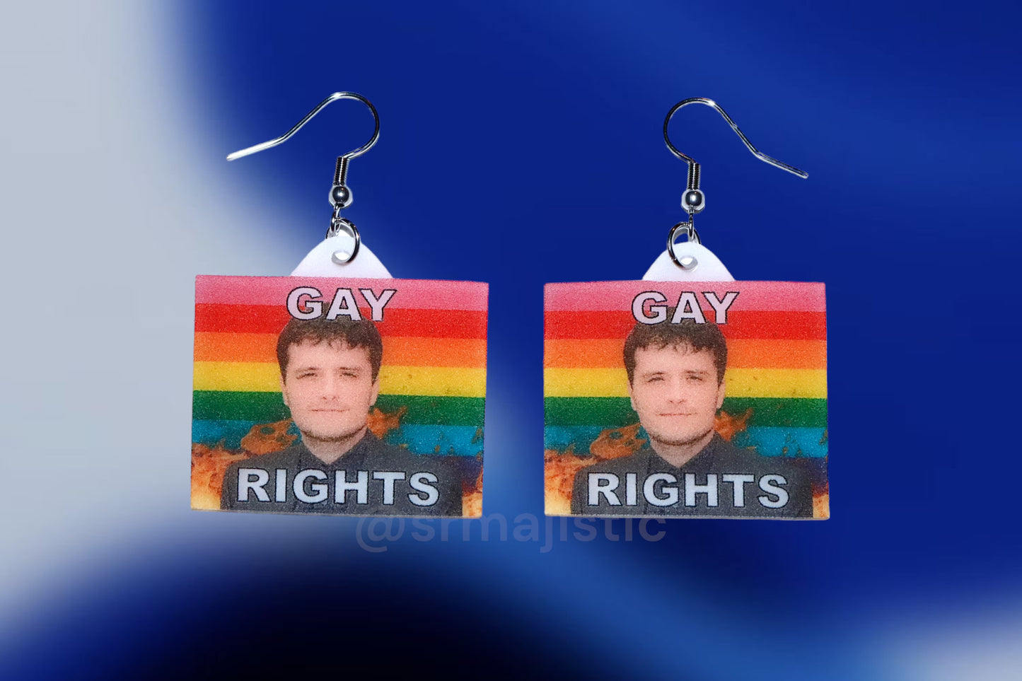 Josh Hutcherson Collection of Flaming Pride Flags Handmade Earrings!