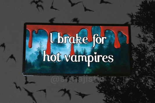 I Brake for Hot Vampires Bumper Sticker