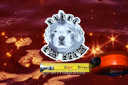 Puppy for Mayor Punk Rock Puppy Dog Bumper Sticker