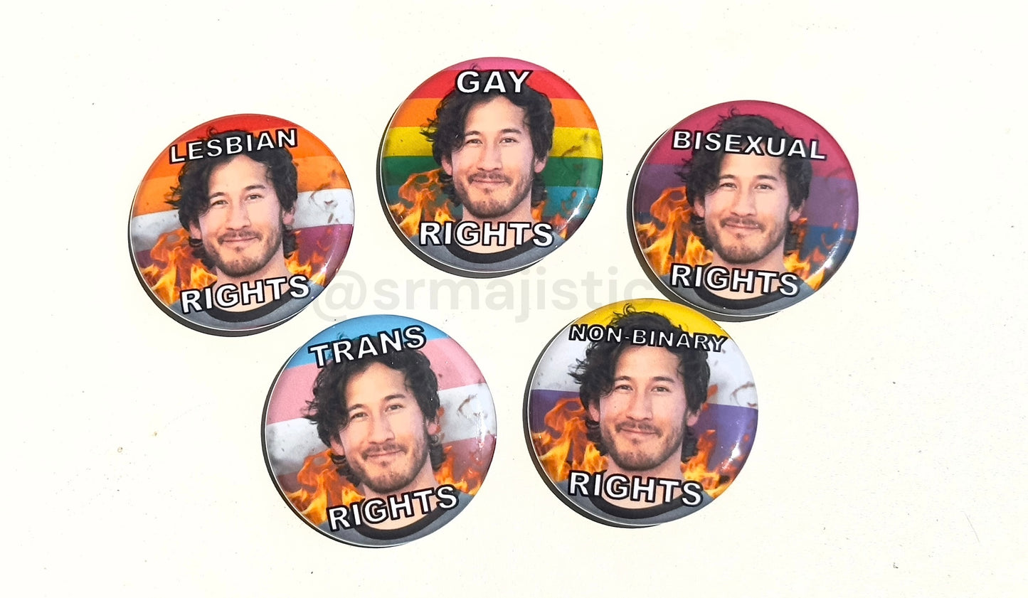 Markiplier Flaming Pride Buttons