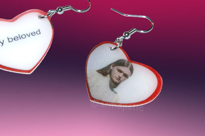 My Beloved Character Locket Hearts 2D detailed Handmade Earrings!