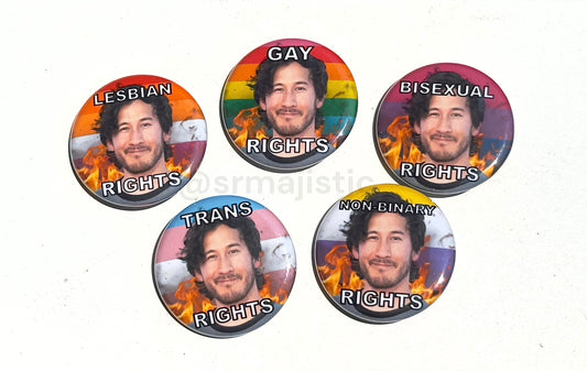Markiplier Flaming Pride Buttons