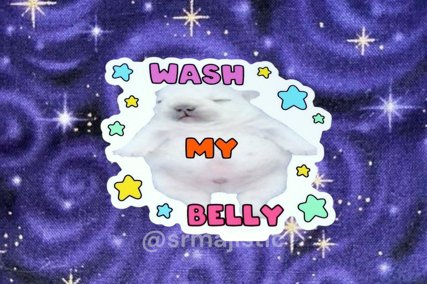 Wash My Belly Pibble Puppy Dog Meme Bumper Sticker