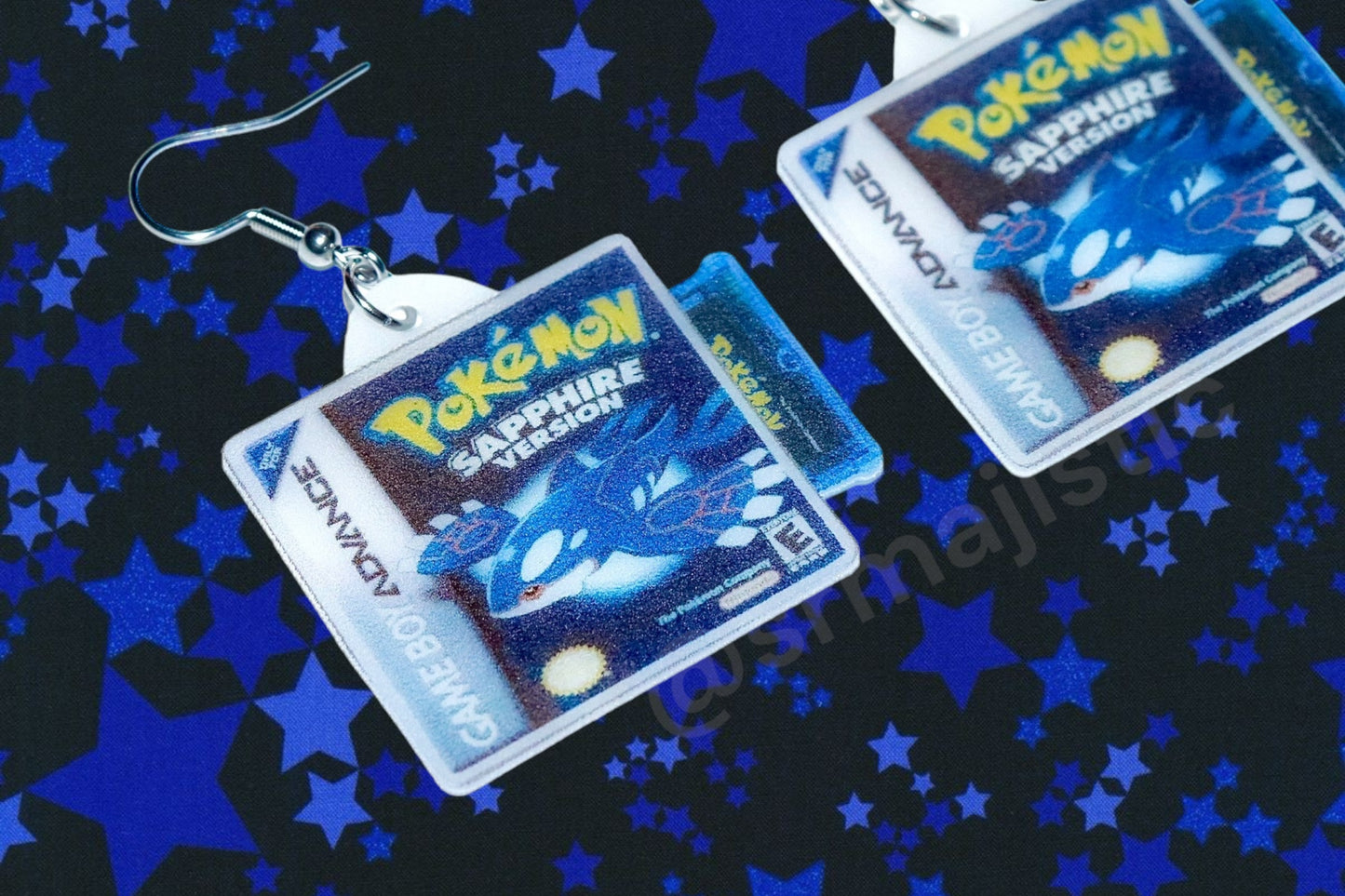 Pokémon Game Boy Advance Ruby, Sapphire, and Emerald 2D Game Detailed Handmade Earrings!