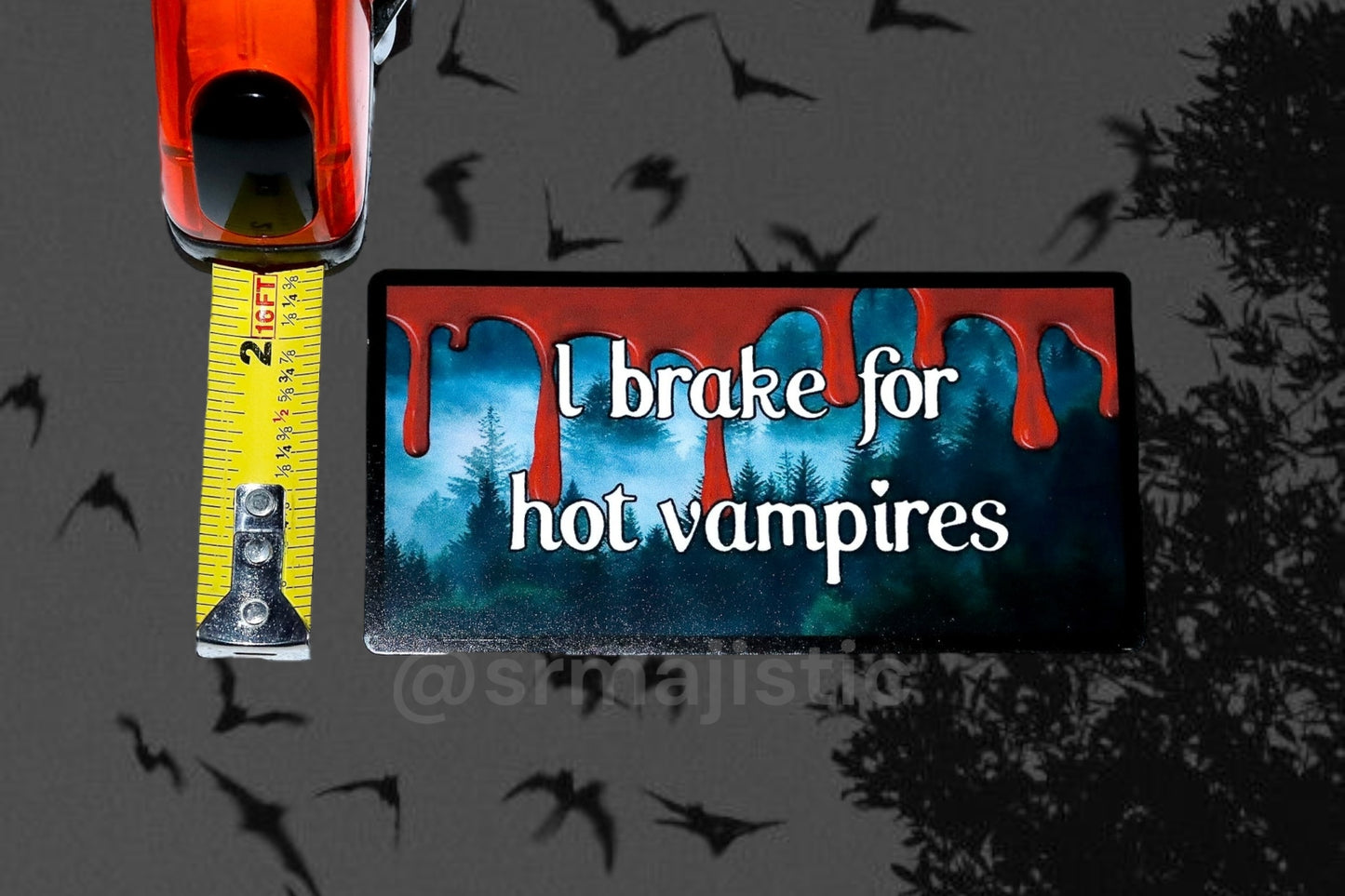 I Brake for Hot Vampires Bumper Sticker